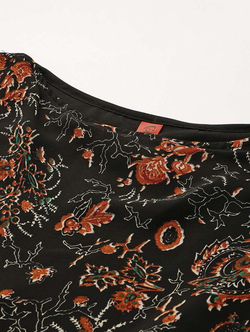 black printed regular fit regular top - 22074700 - Standard Image - 4