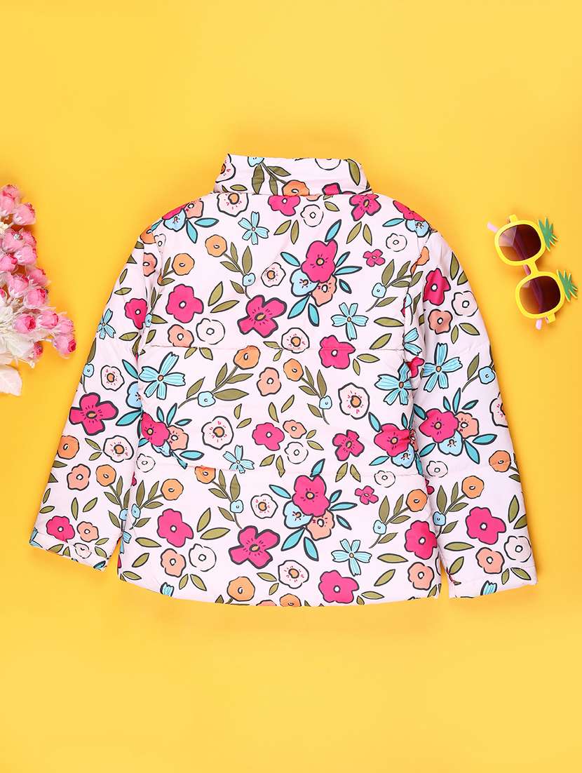 girls printed long sleeve quilted jacket - 22074737 -  Standard Image - 1