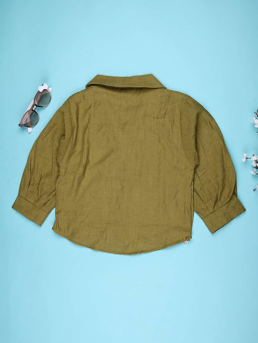 girls solid with work puff sleeve top - 22074864 -  Standard Image - 1