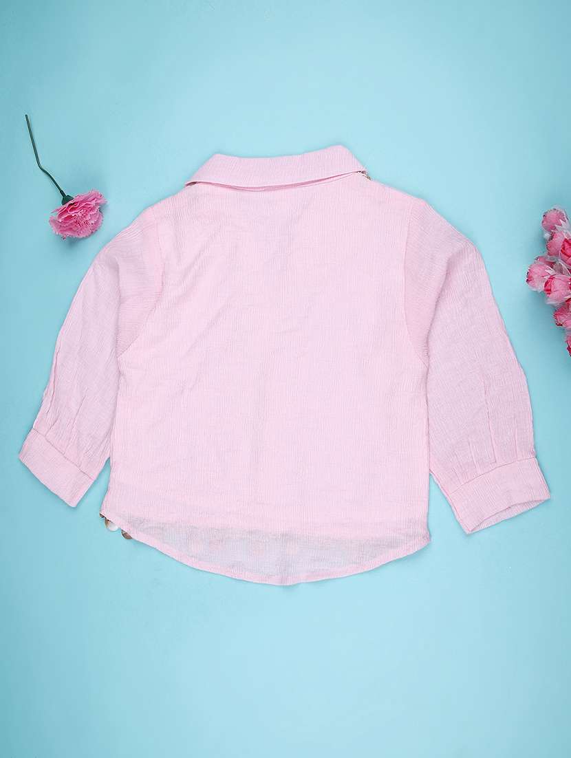 girls solid with work puff sleeve top - 22074865 -  Standard Image - 1