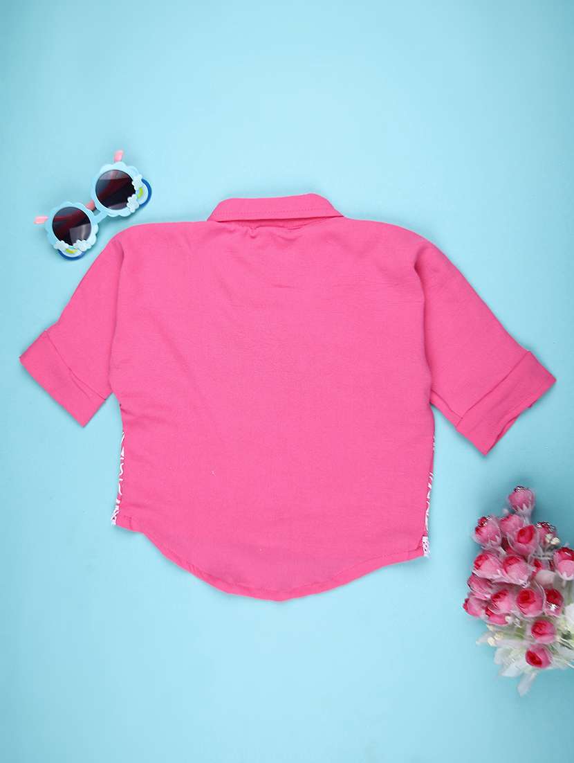 girls solid with work short sleeve top - 22074881 -  Standard Image - 1