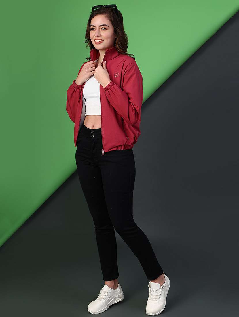 women solid long sleeve bomber jacket - 22075075 -  Standard Image - 4