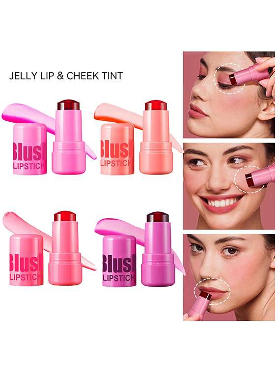 jelly blush lipstick stick for cheek and lip stains & tints(peach & dark pink) - 22075131 -  Standard Image - 1