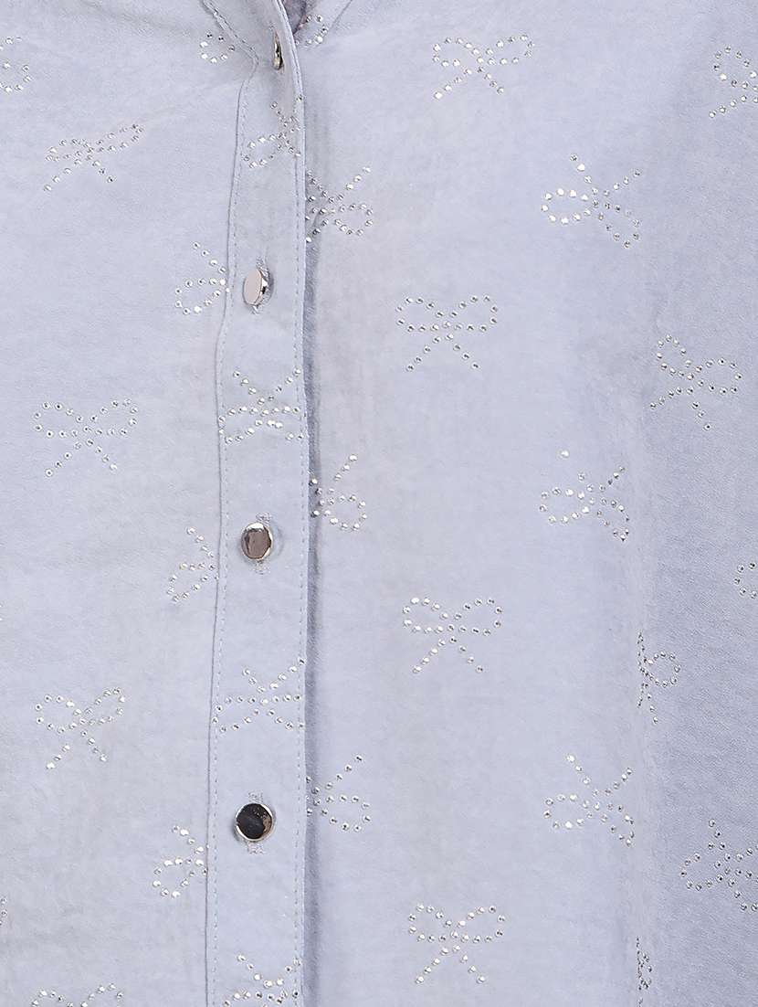 women embellished collared long sleeve shirt - 22075383 - Standard Image - 4