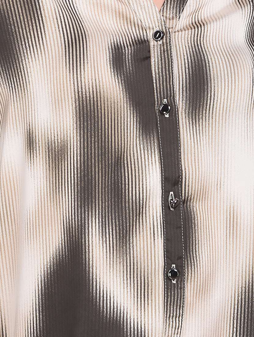 women printed collared long sleeve shirt - 22075384 - Standard Image - 4