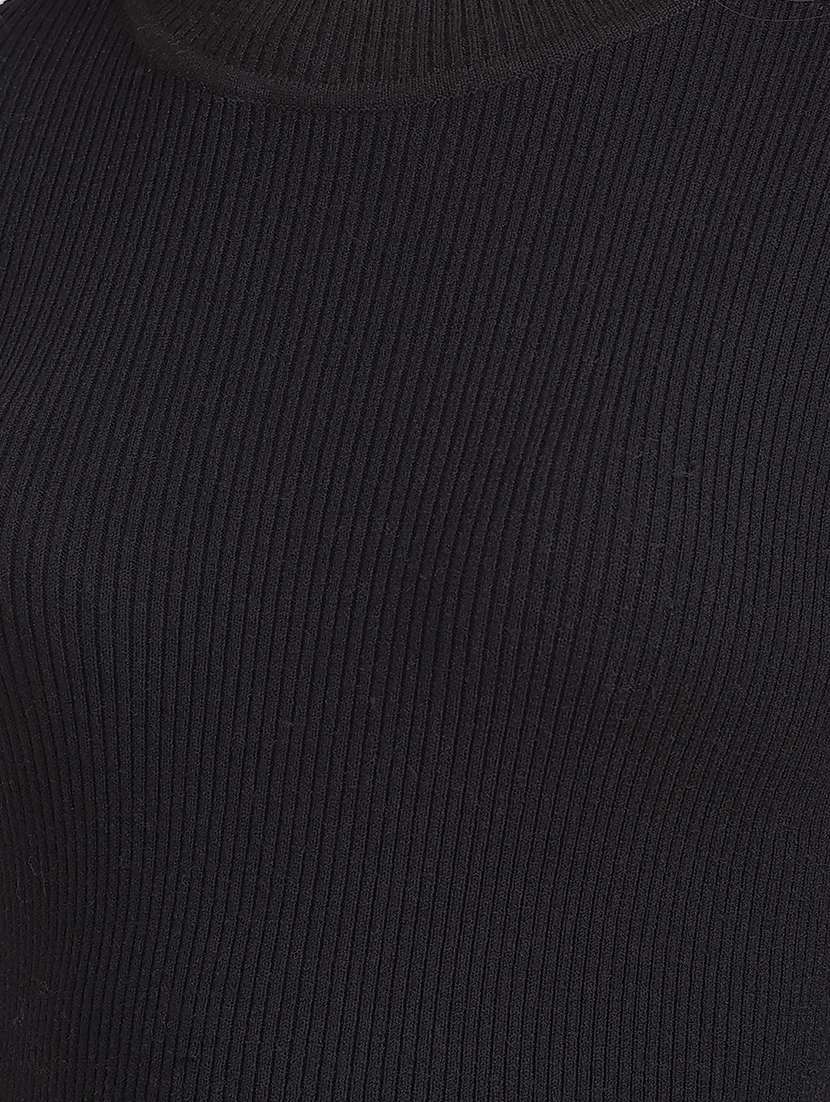 women black solid  long sleeve pullover - 22075396 -  Standard Image - 4