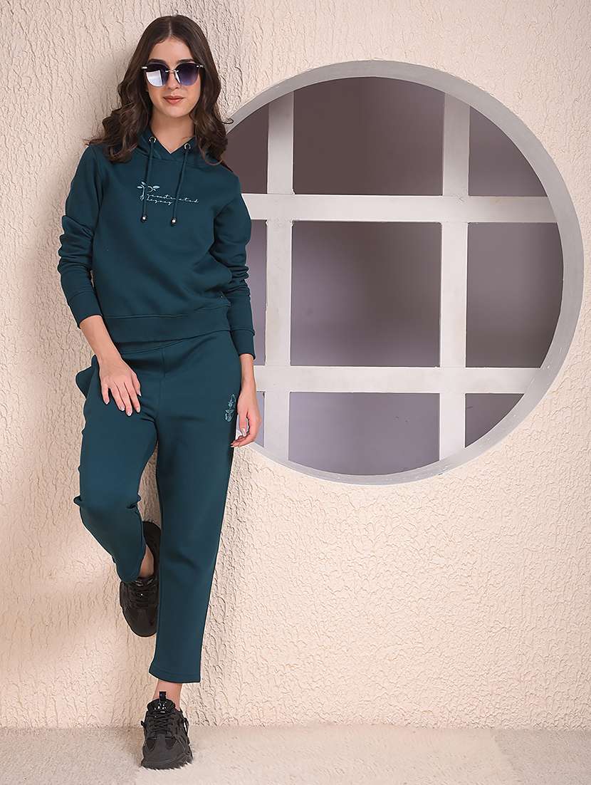 women chest print long sleeve hooded sweatshirt - 22075409 -  Standard Image - 4