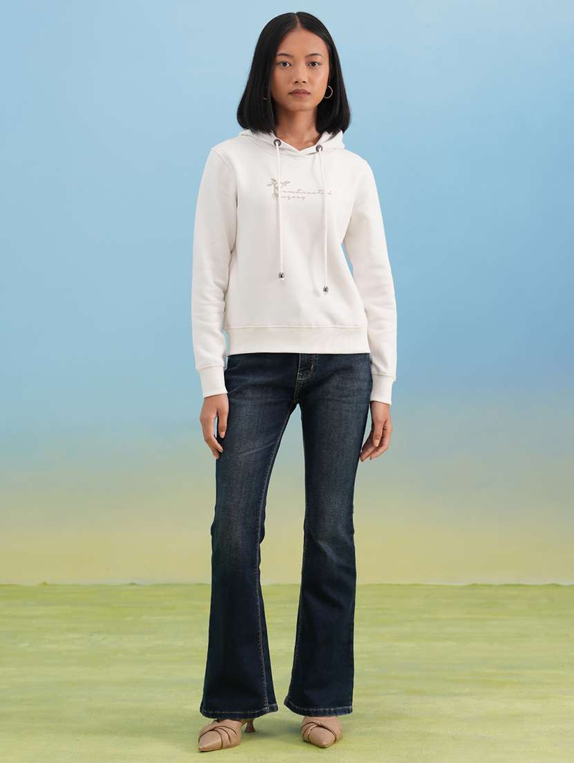 women printed long sleeve hooded sweatshirt - 22075416 -  Standard Image - 1