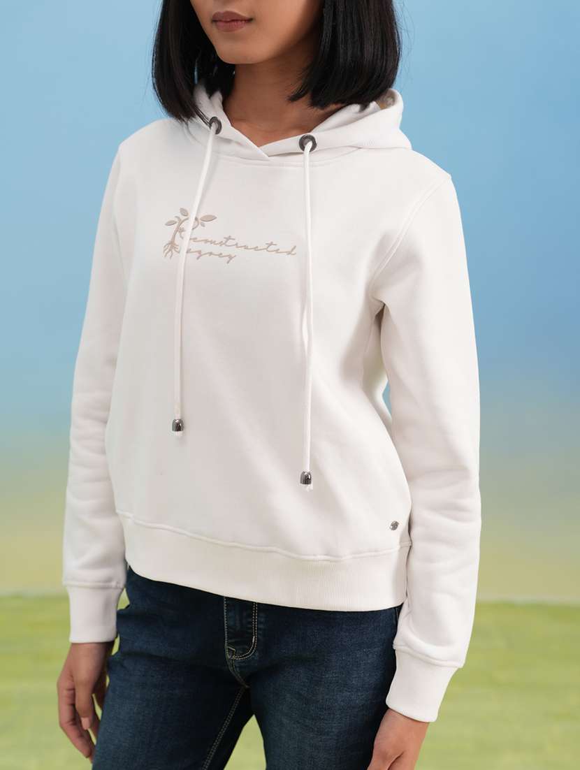 women printed long sleeve hooded sweatshirt - 22075416 -  Standard Image - 4