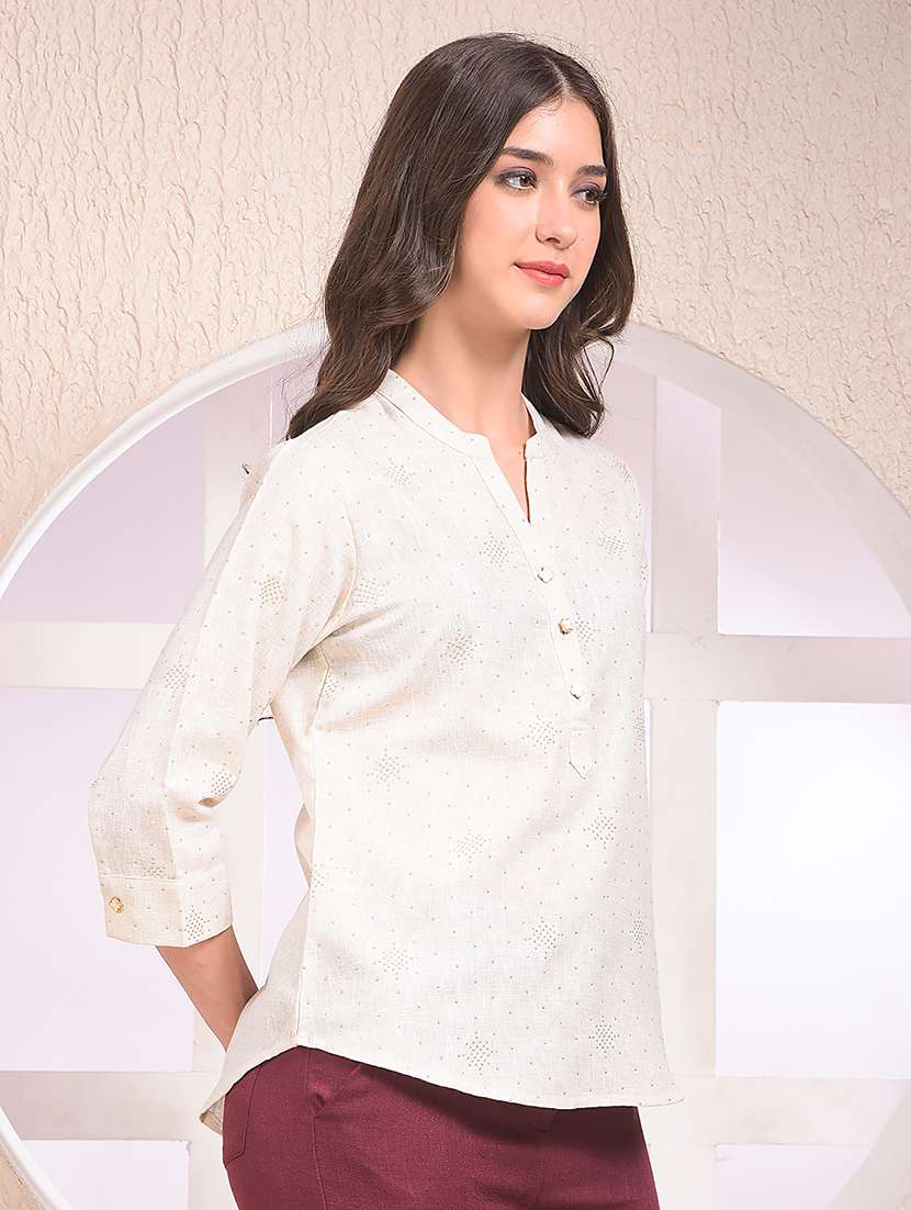 women embellished three quarter sleeve regular top - 22075433 - Standard Image - 1