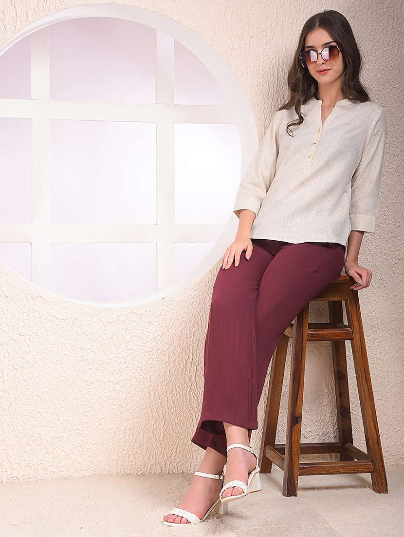 women embellished three quarter sleeve regular top - 22075433 - Standard Image - 4