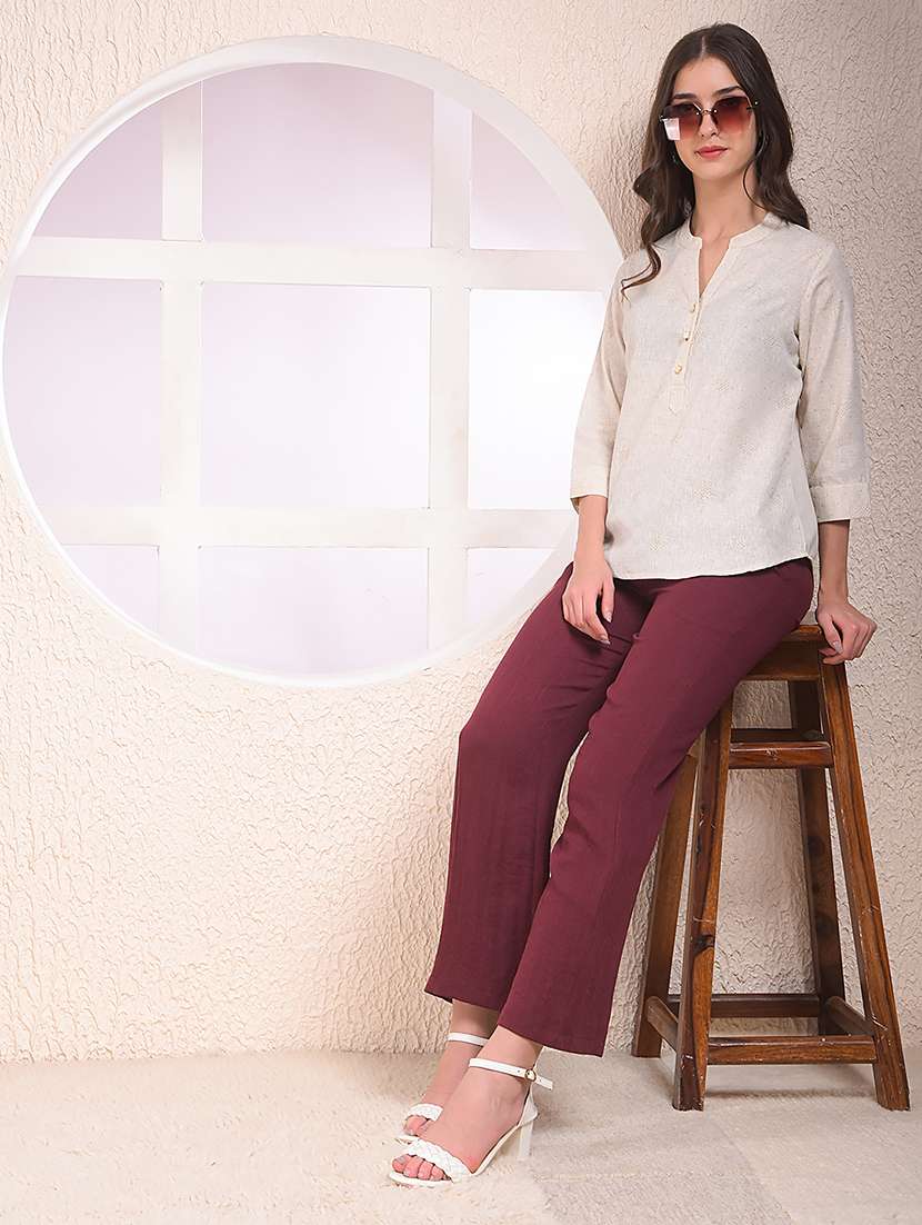 women embellished three quarter sleeve regular top - 22075433 - Standard Image - 6