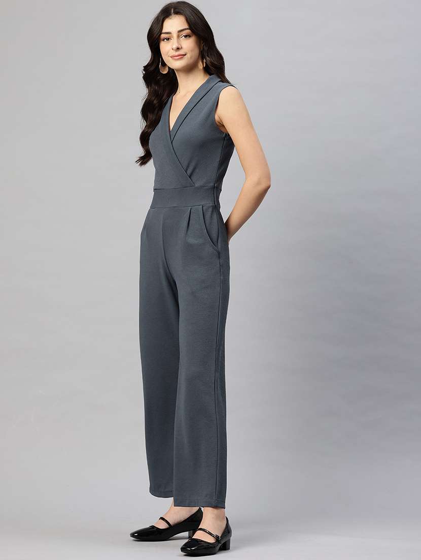 women solid sleeveless full length jumpsuit - 22075463 -  Standard Image - 1