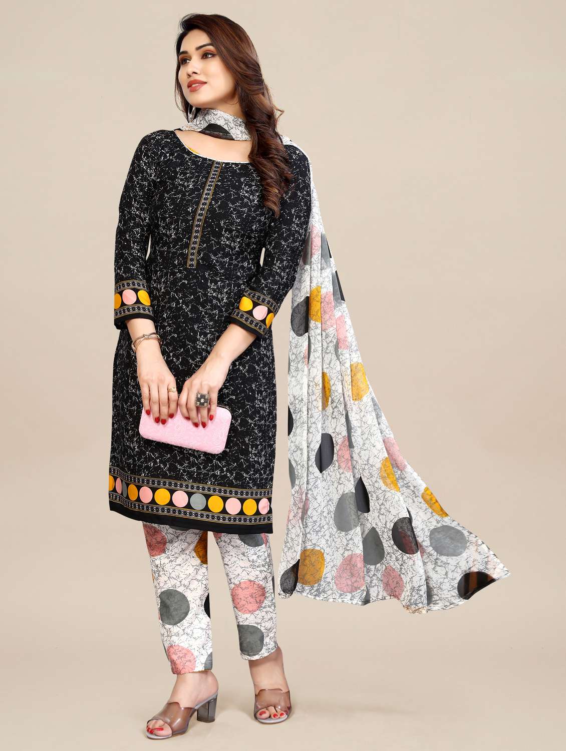 women printed unstitched suit set - 22075563 -  Standard Image - 1