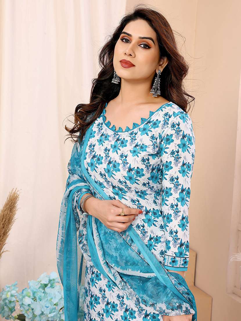 women floral printed unstitched suit set - 22075572 -  Standard Image - 4