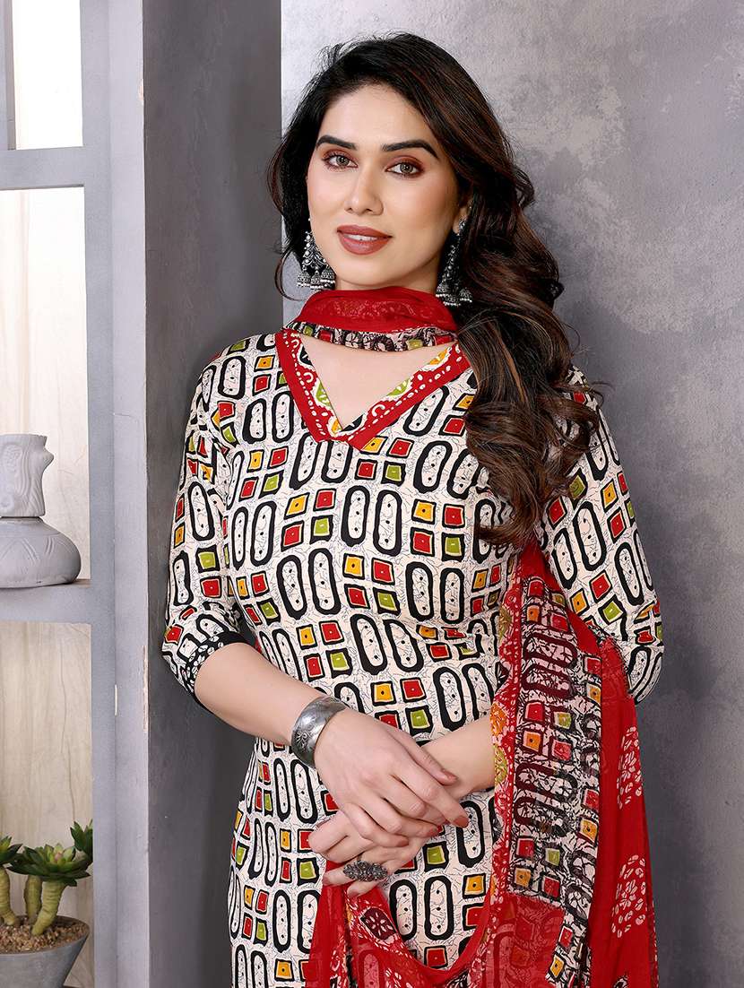 women printed unstitched suit set - 22075574 -  Standard Image - 4