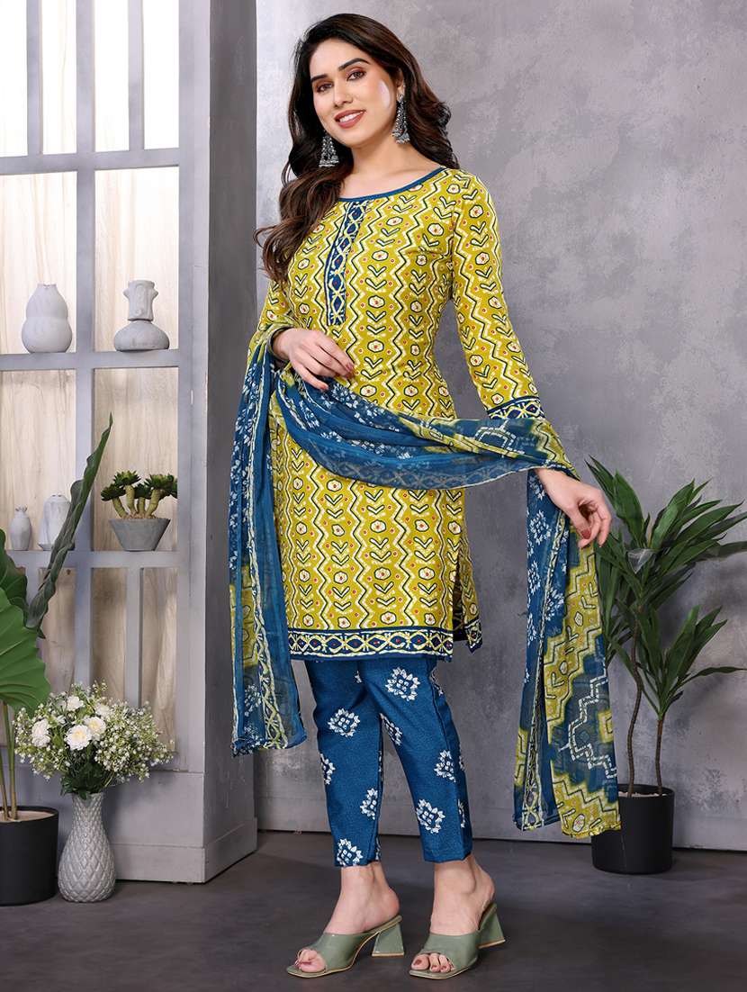 women printed unstitched suit set - 22075575 - Standard Image - 1