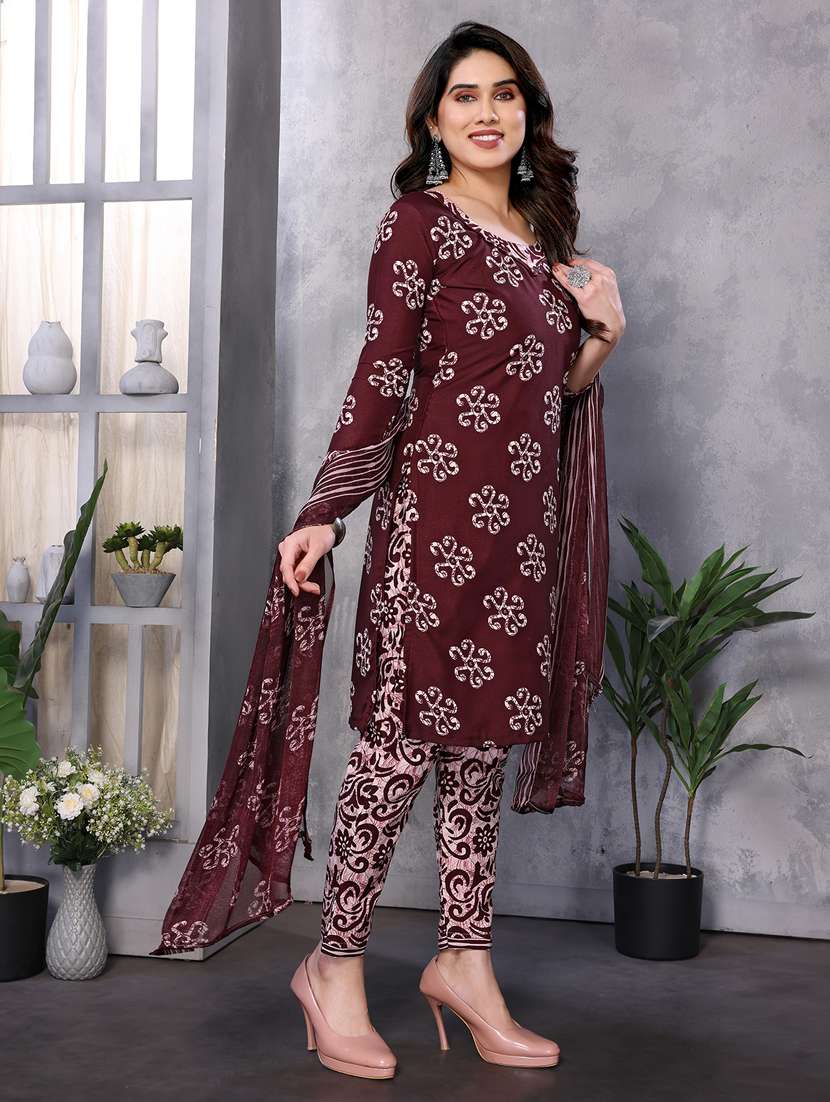 women printed unstitched suit set - 22075579 - Standard Image - 1