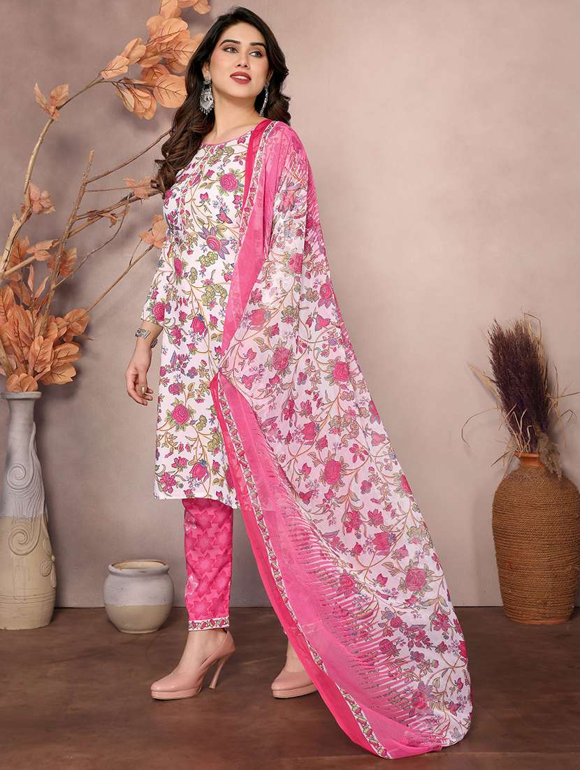 women floral printed unstitched suit set - 22075581 -  Standard Image - 1