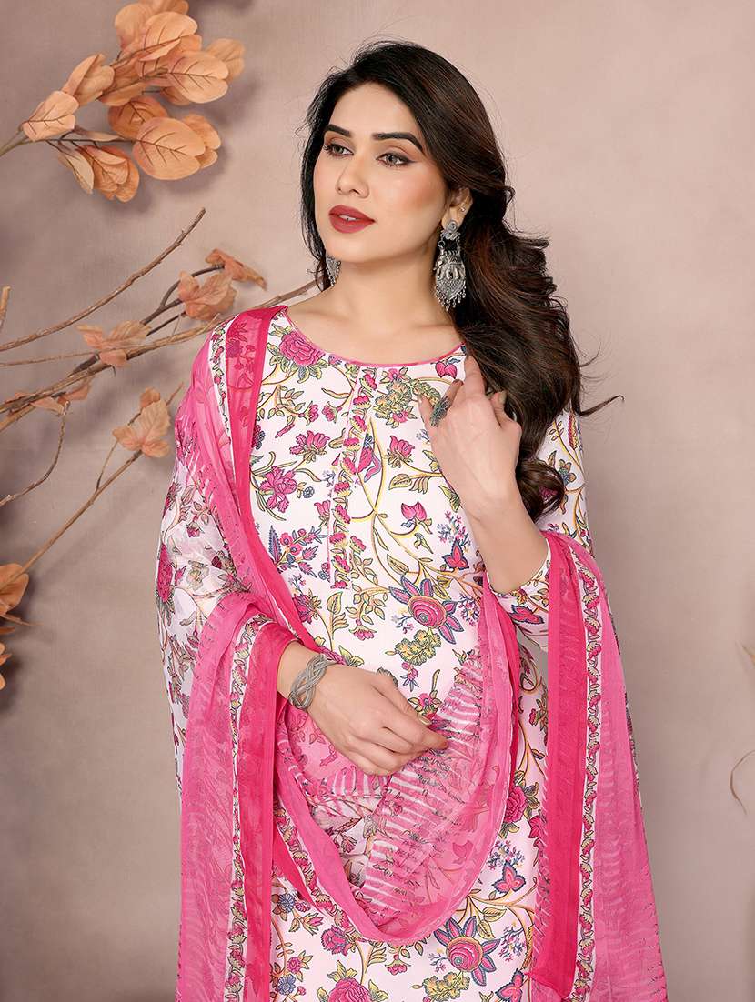 women floral printed unstitched suit set - 22075581 -  Standard Image - 4