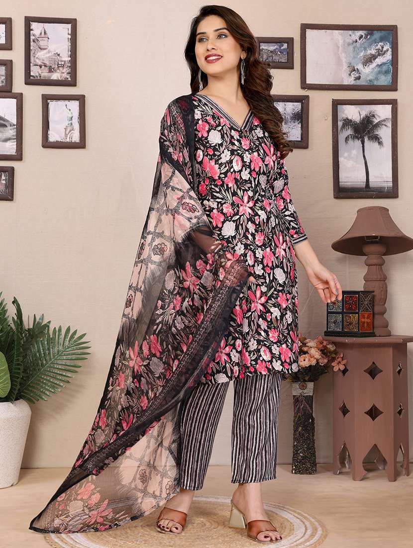 women floral printed unstitched suit set - 22075587 -  Standard Image - 1