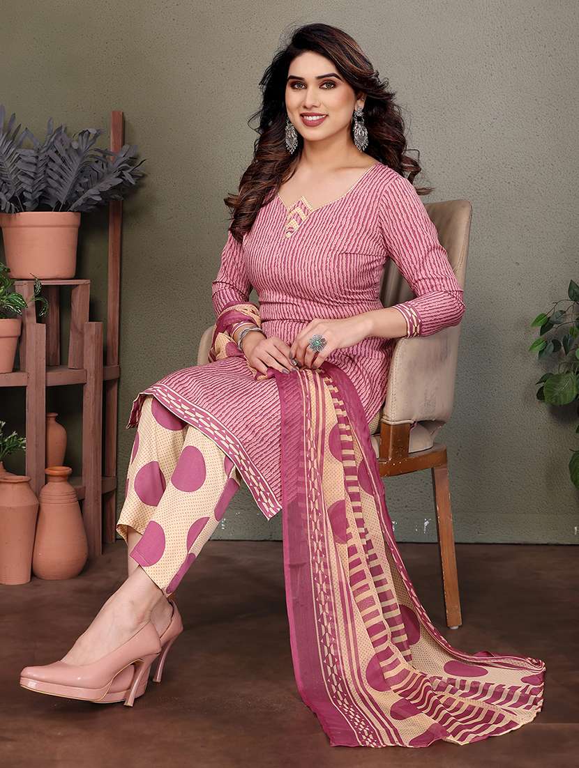 women printed unstitched suit set - 22075593 -  Standard Image - 1
