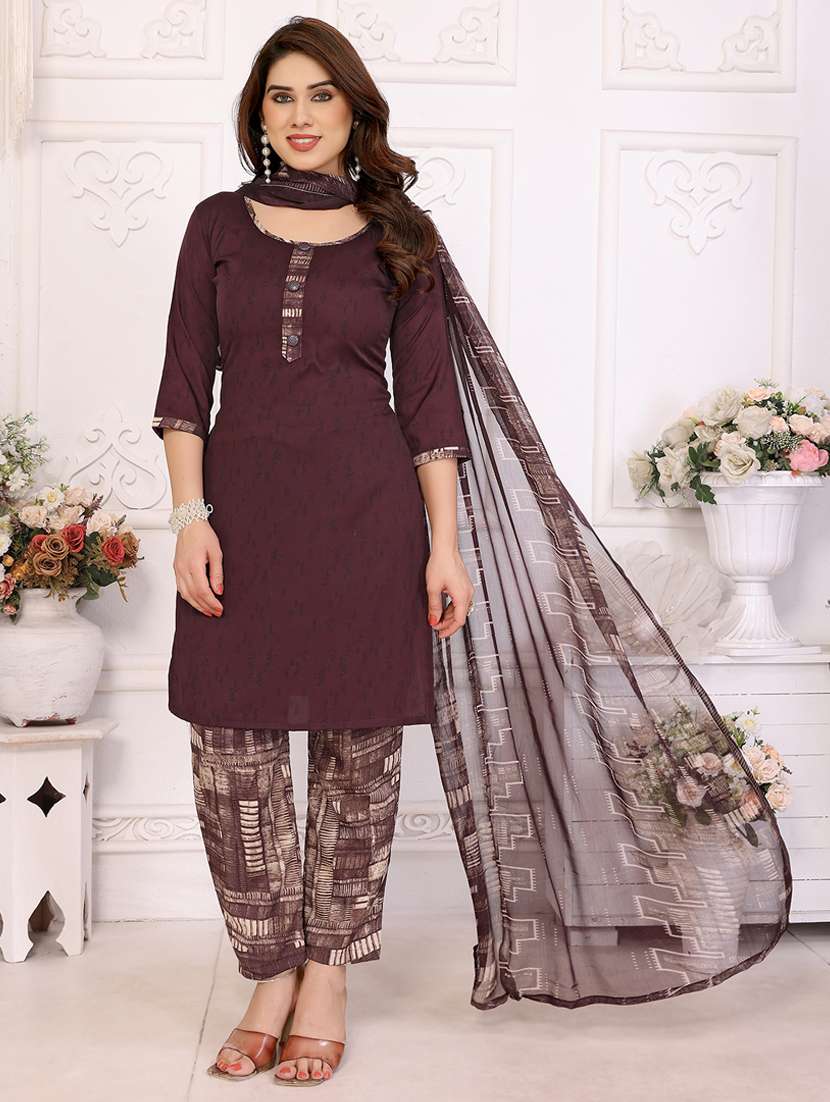 women printed unstitched suit set
