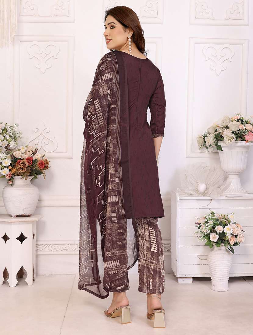 women printed unstitched suit set - 22075599 -  Standard Image - 4