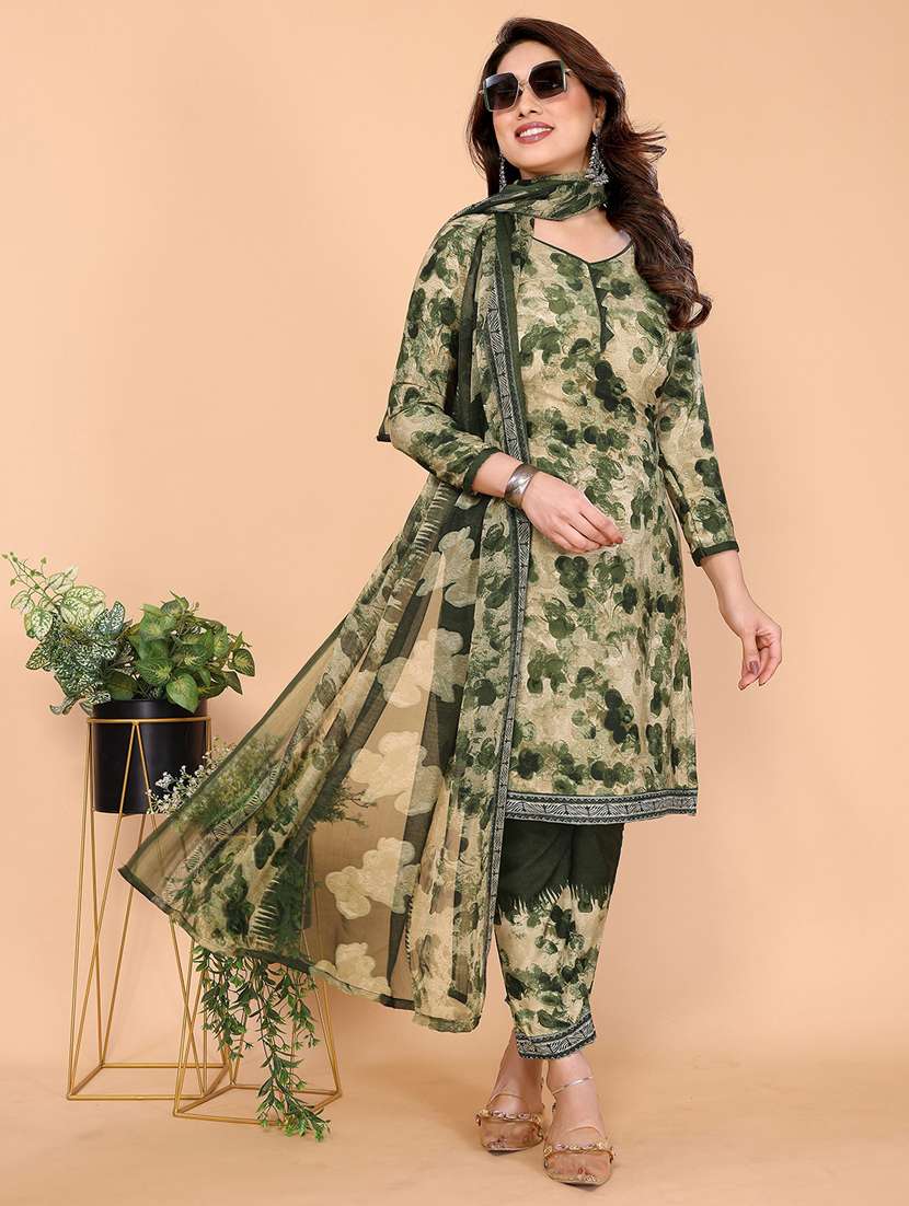 women printed unstitched suit set - 22075605 -  Standard Image - 1