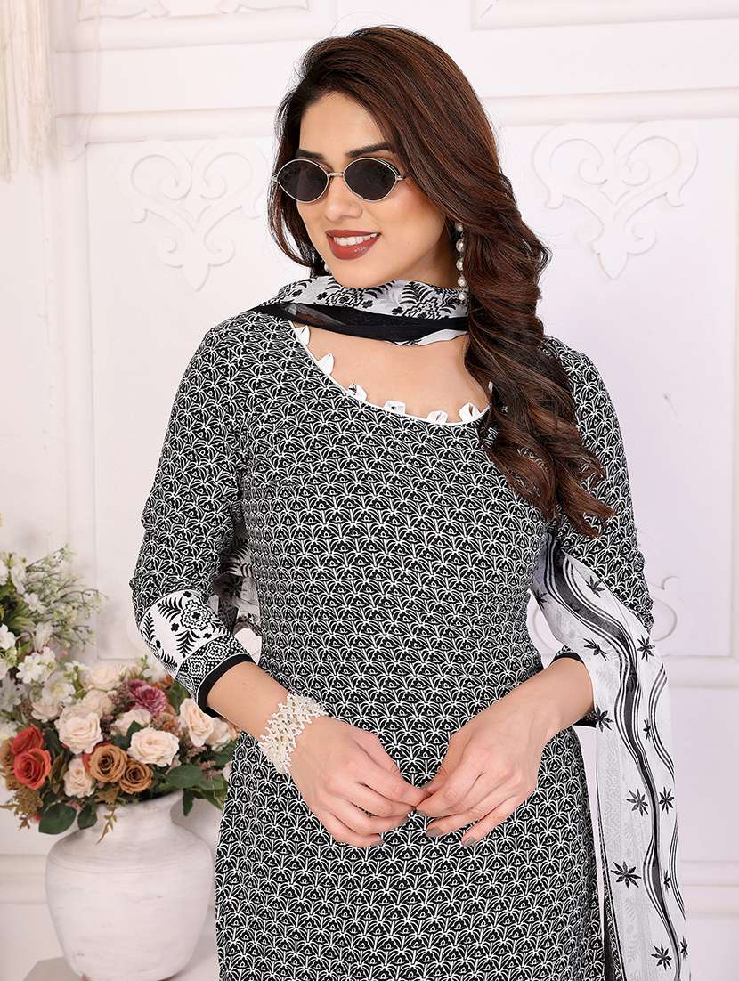women printed unstitched suit set - 22075606 -  Standard Image - 4