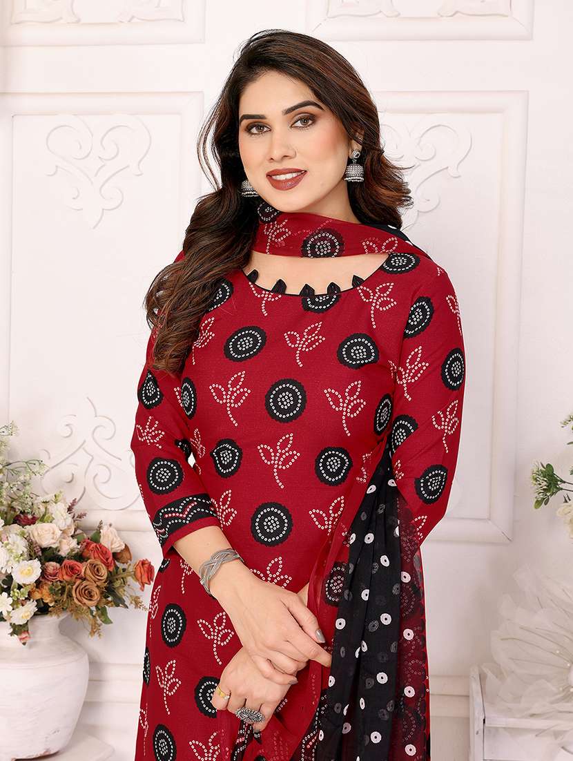 women printed unstitched suit set - 22075611 -  Standard Image - 4
