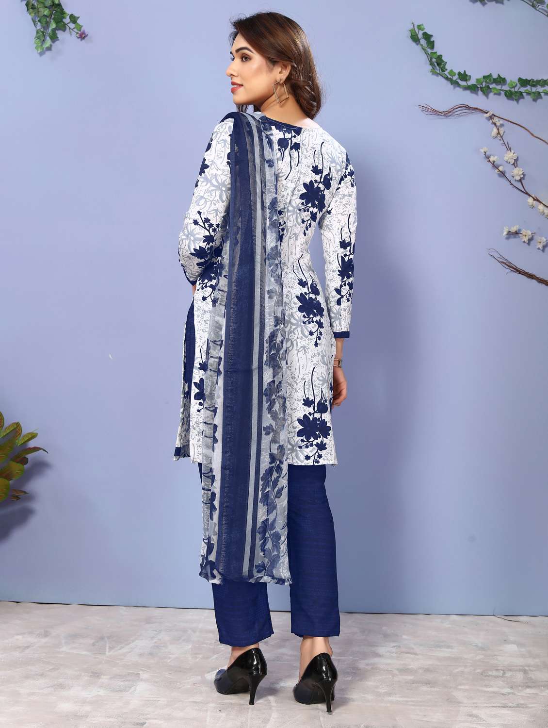 women floral printed unstitched suit set - 22075620 -  Standard Image - 4