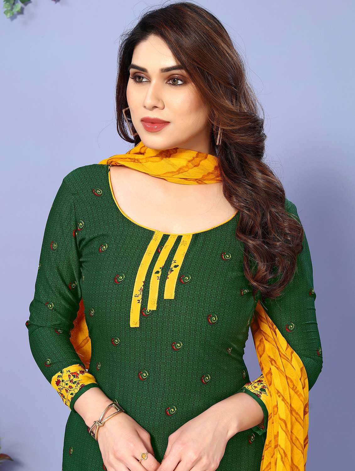women printed unstitched suit set - 22075621 - Standard Image - 4