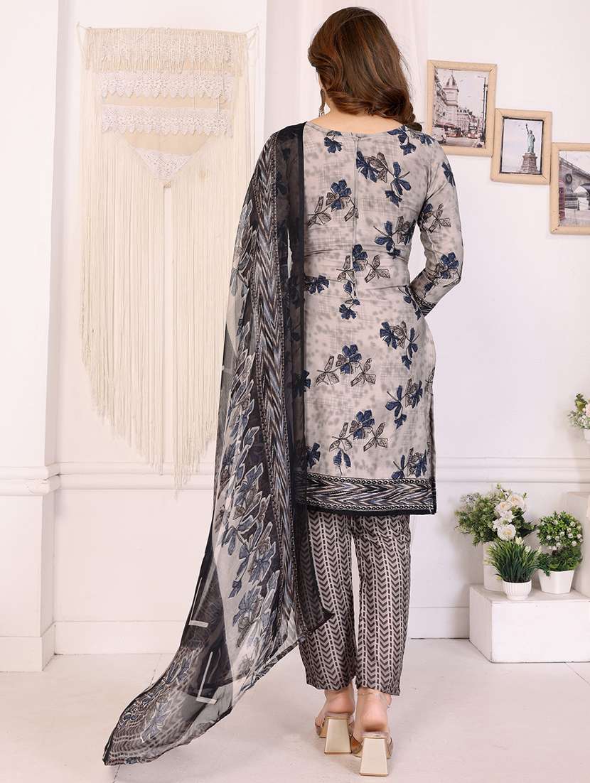 Women Floral Printed Unstitched Suit Set - 22075627 -  Standard Image - 4