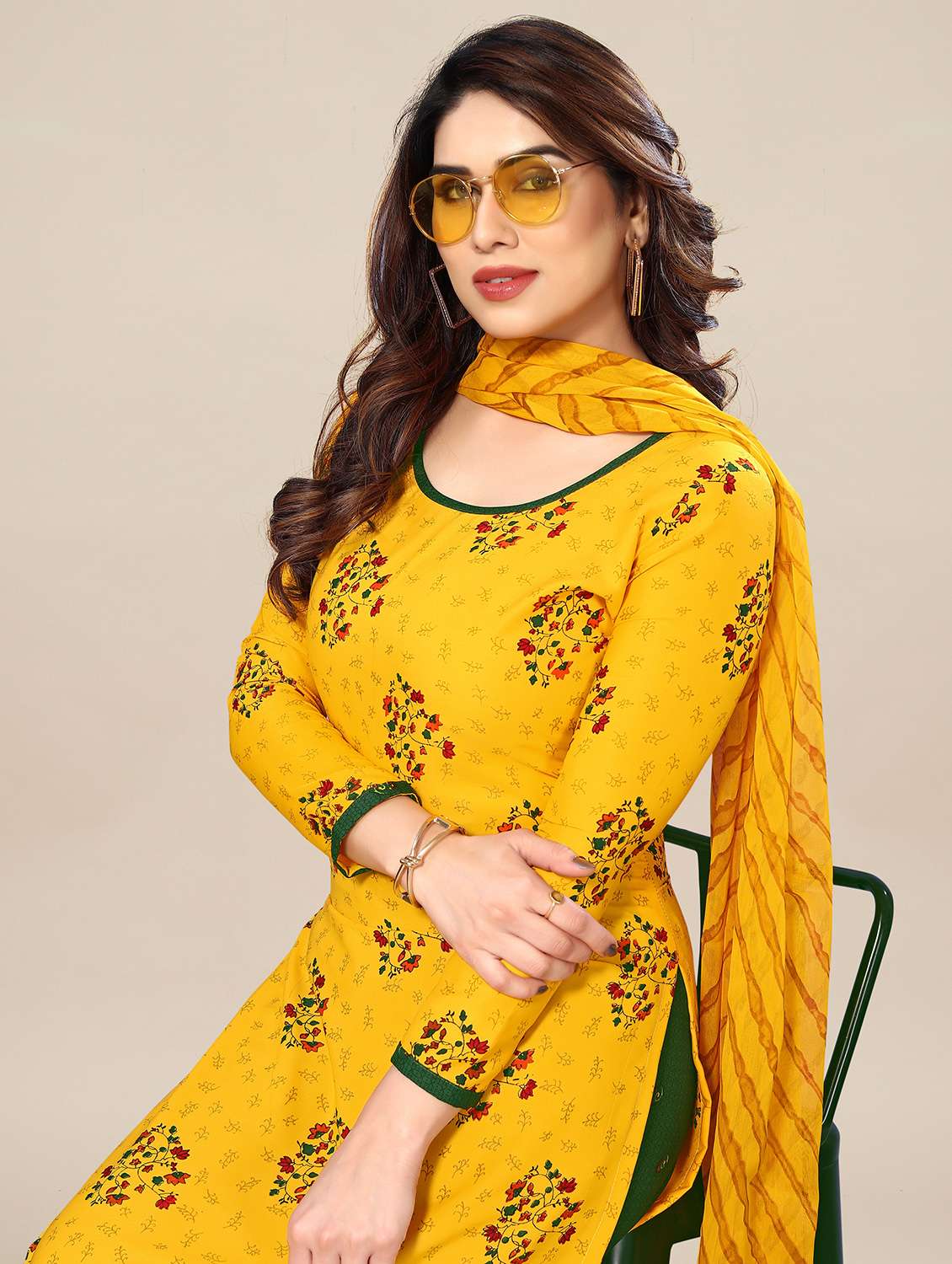 women floral printed unstitched suit set - 22075724 - Standard Image - 1