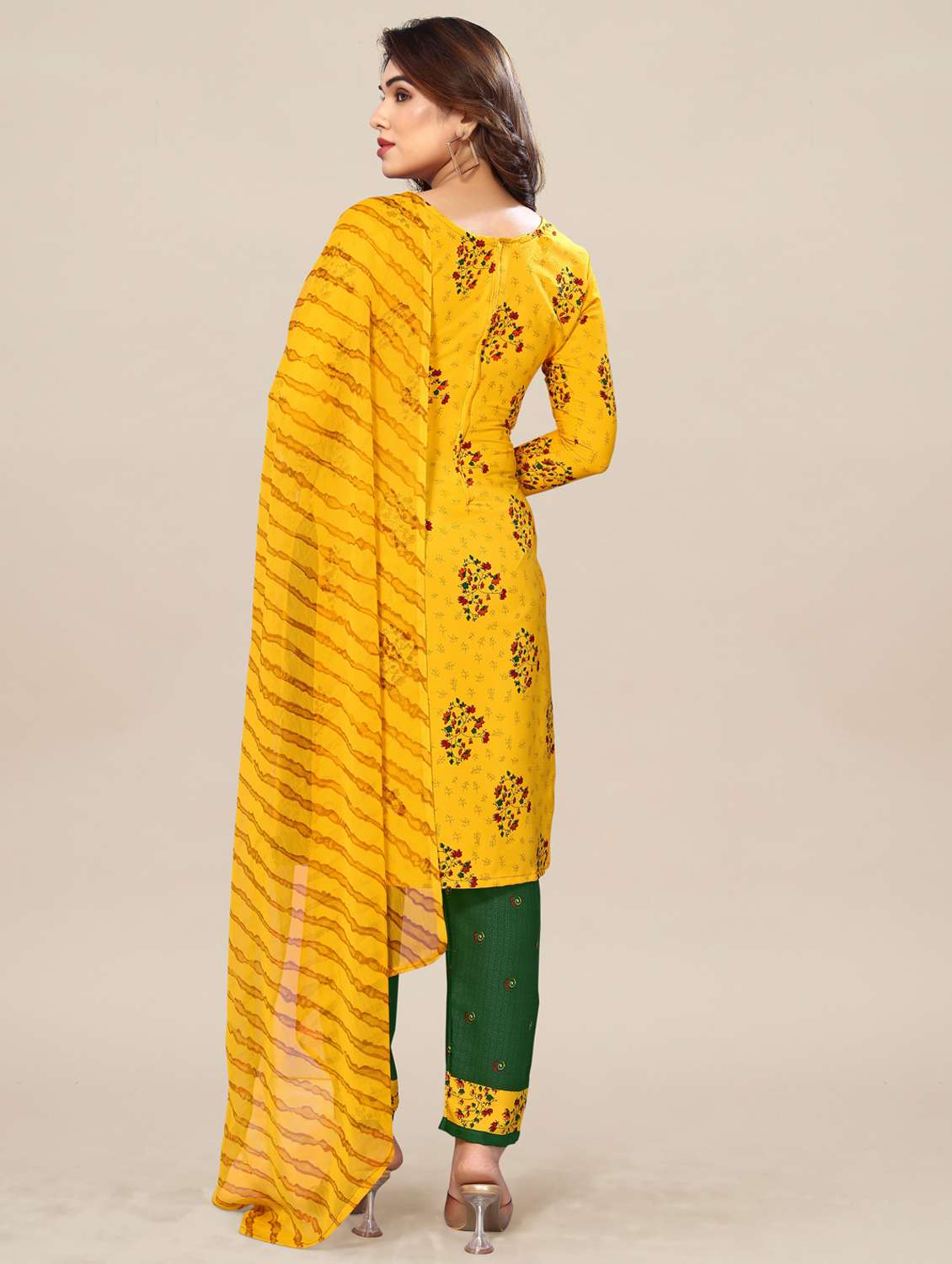 women floral printed unstitched suit set - 22075724 - Standard Image - 4