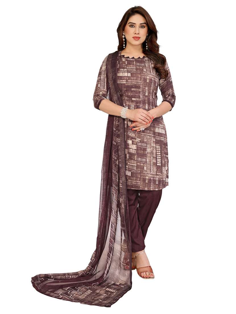 women printed unstitched suit set - 22075803 -  Standard Image - 1