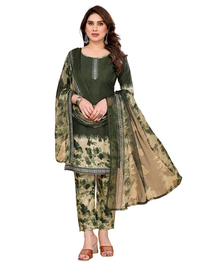 women printed unstitched suit set