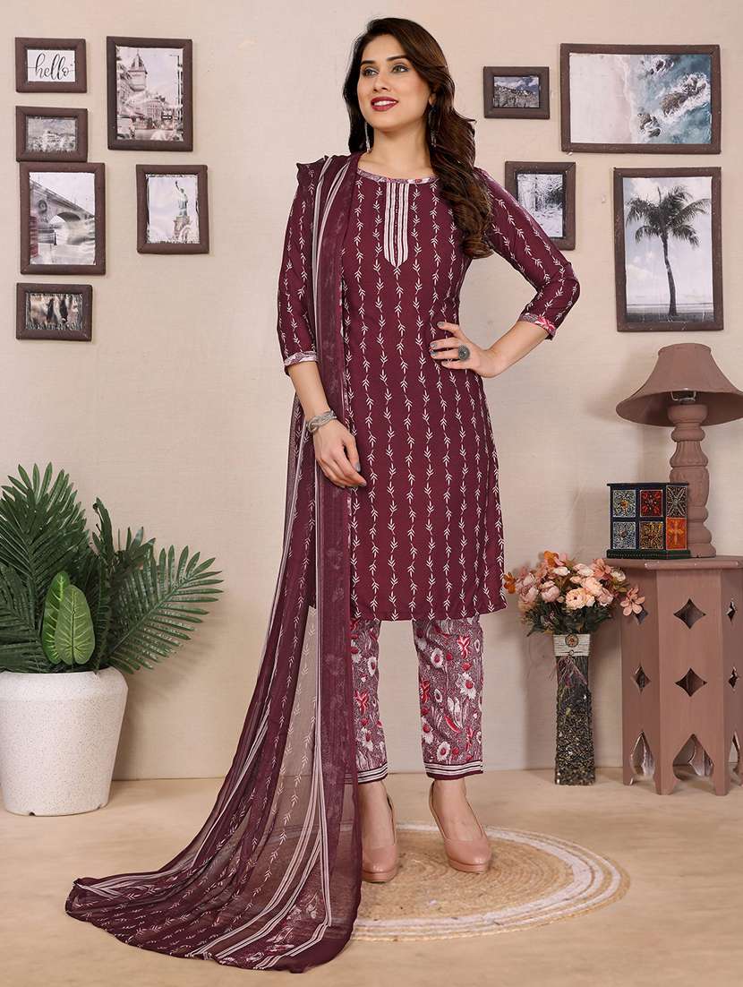 women printed unstitched suit set - 22075809 -  Standard Image - 1