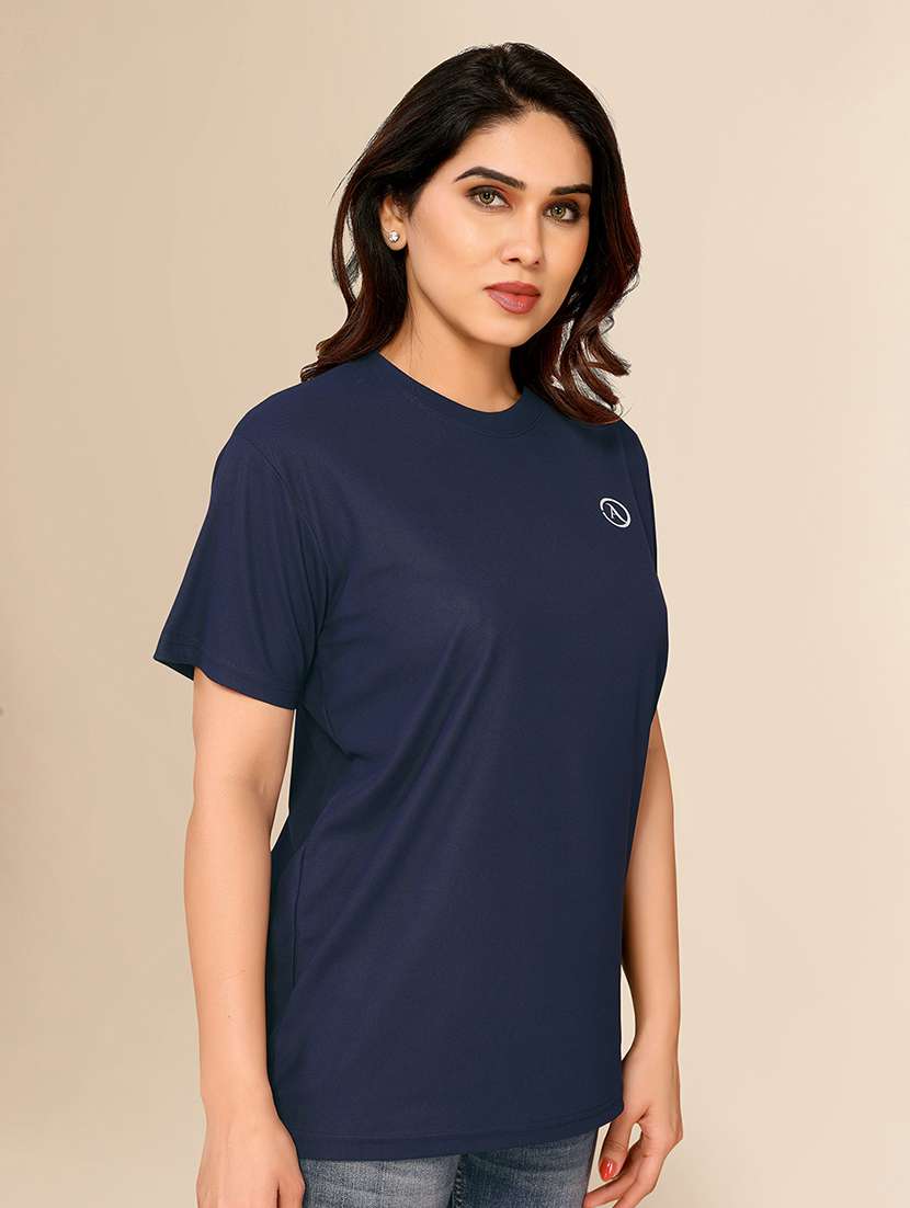 women solid short sleeves plain t-shirt - 22075817 - Standard Image - 1
