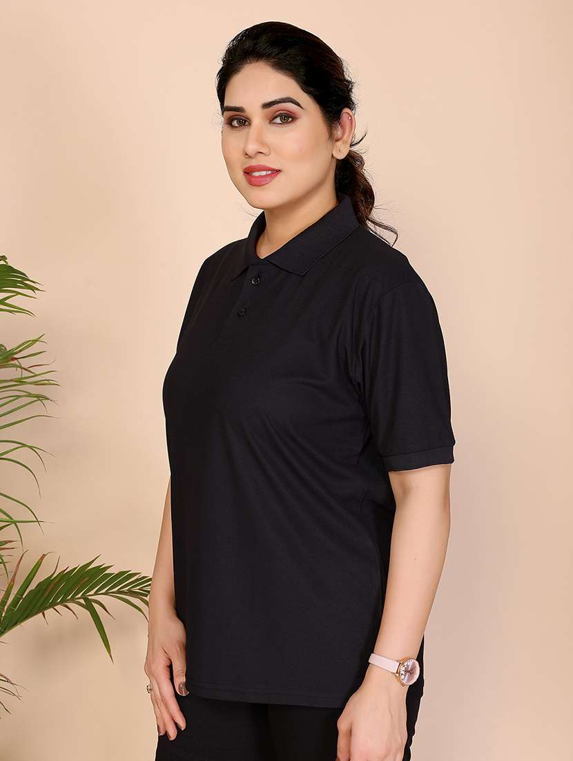 women solid short sleeves polo t-shirt - 22075819 -  Standard Image - 1