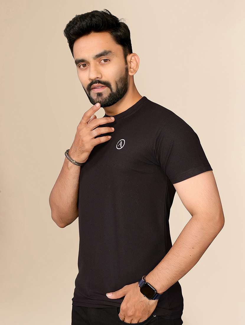 men solid short sleeve regular fit t-shirt - 22075834 -  Standard Image - 1
