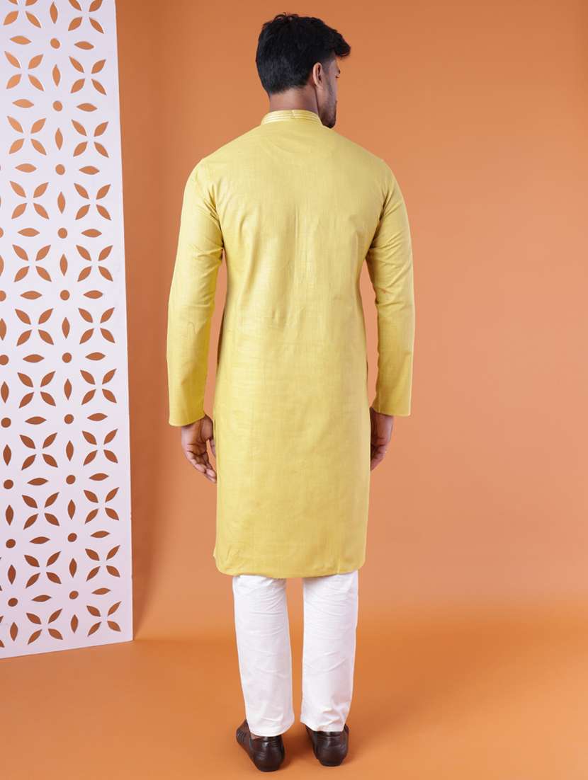 men mandarin neck kurta pyjama ethnic wear set - 22075910 - Standard Image - 4