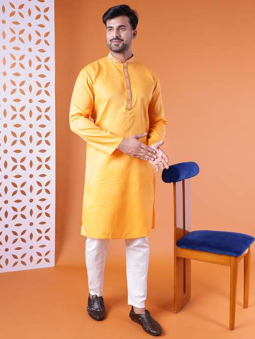 men mandarin neck kurta pyjama ethnic wear set - 22075925 -  Standard Image - 0