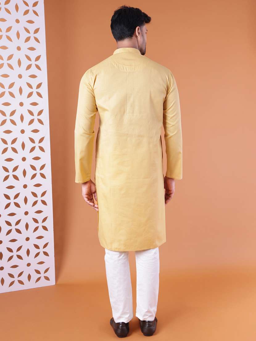 men mandarin neck kurta pyjama ethnic wear set - 22075929 - Standard Image - 4