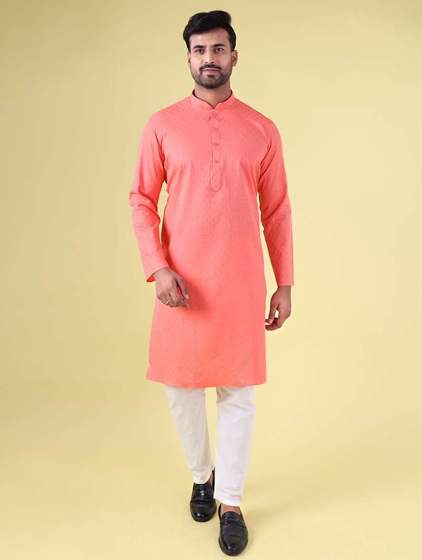 men mandarin neck kurta pyjama ethnic wear set - 22075932 -  Standard Image - 1