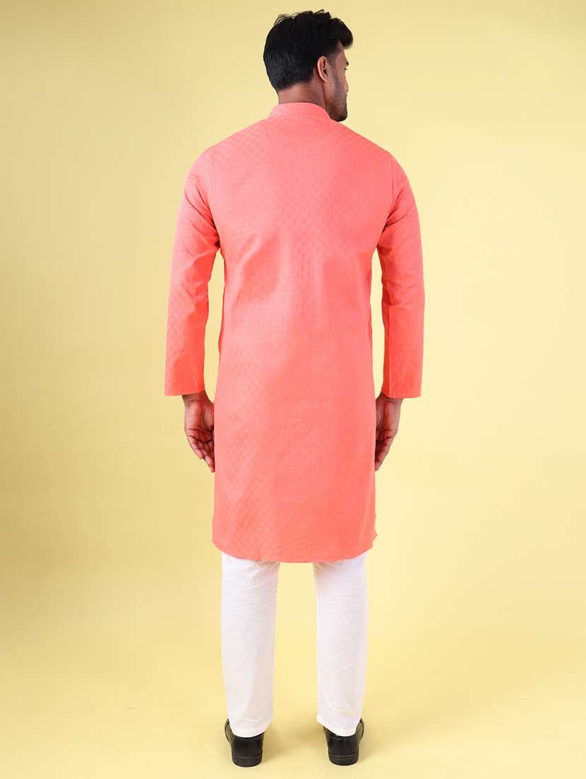 men mandarin neck kurta pyjama ethnic wear set - 22075932 -  Standard Image - 4