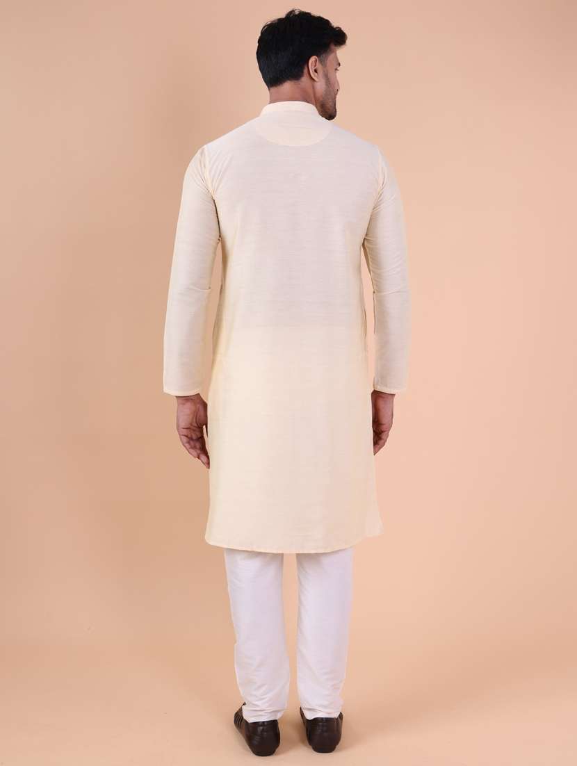men mandarin neck kurta pyjama ethnic wear set - 22075965 - Standard Image - 4