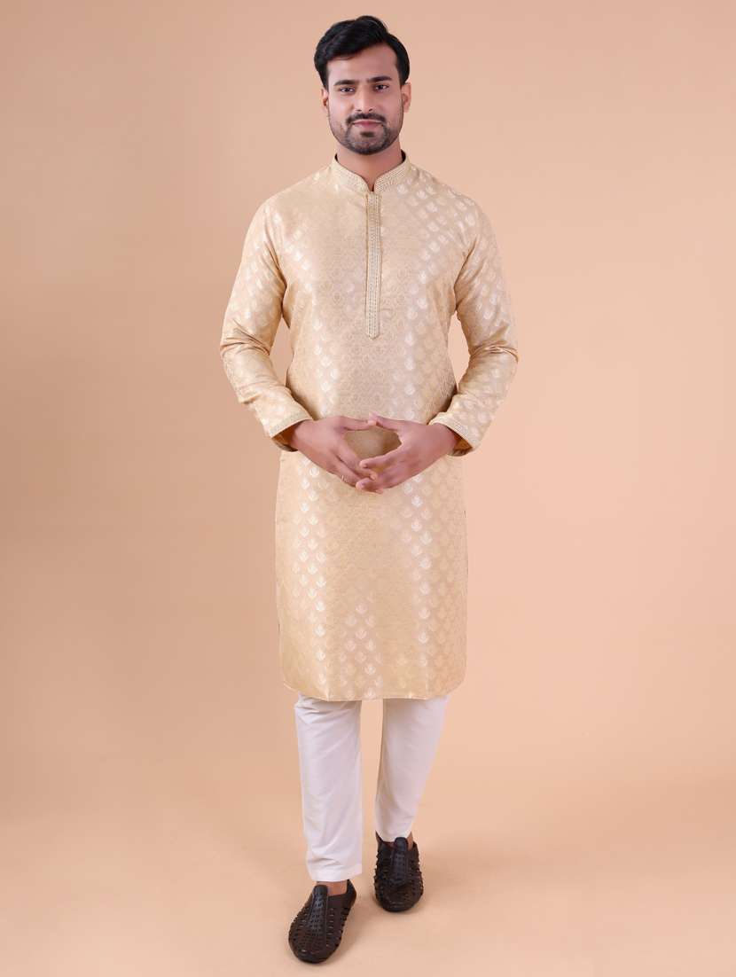 men mandarin neck kurta pyjama ethnic wear set - 22075999 -  Standard Image - 1
