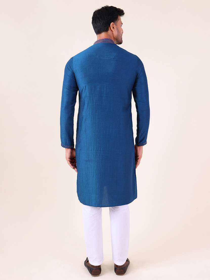 men mandarin neck kurta pyjama ethnic wear set - 22076000 - Standard Image - 4